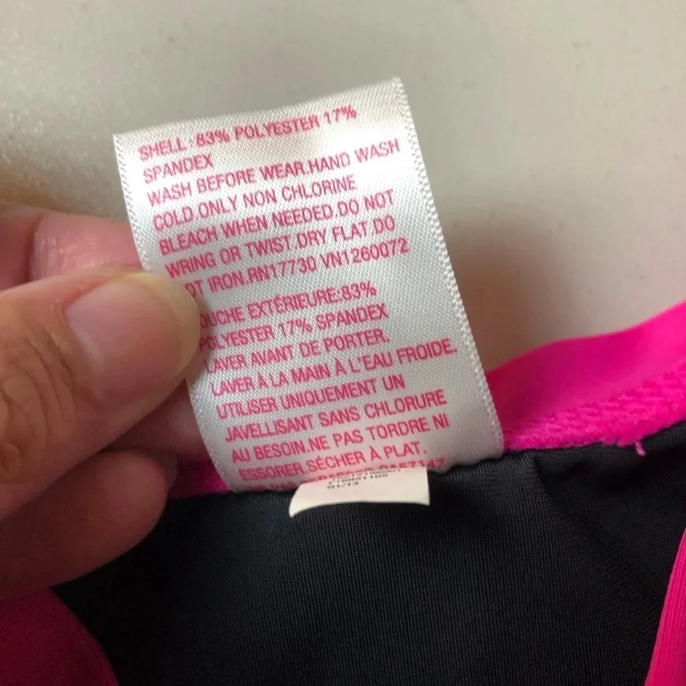 Girls Xhilaration Rash Guard Size Large Pink/Black